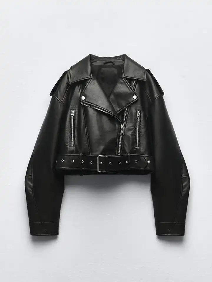 Women - Leather Jacket - Black Genuine Leather - Stylish and Comfortable Outerwear