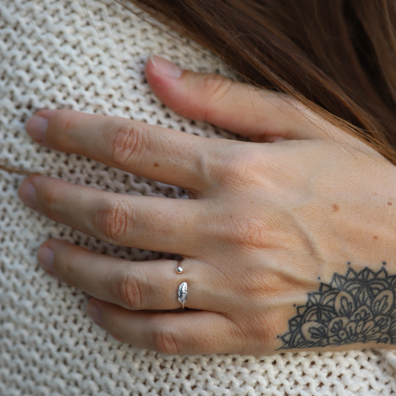 Feather Silver Ring