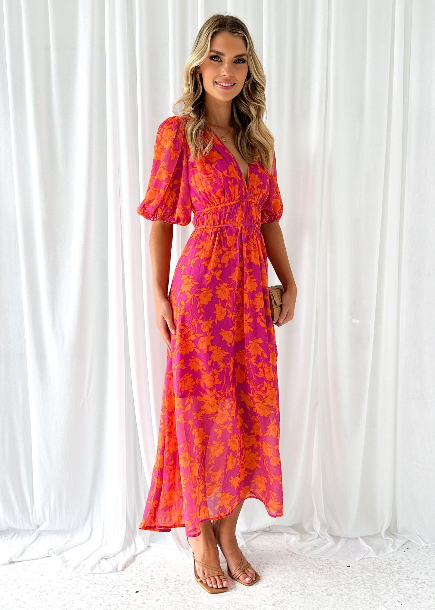 Maxi dress with V-neck