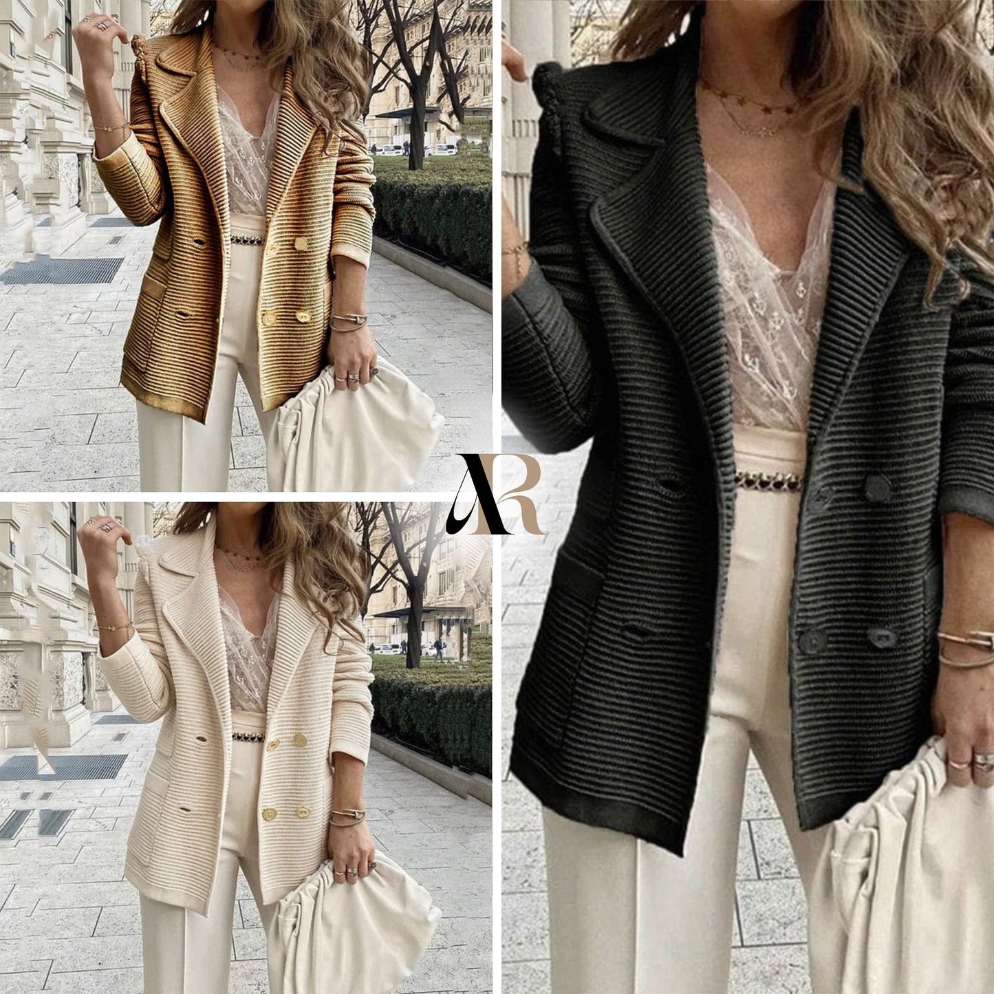 Elegant knitted blazer jacket for everyday wear