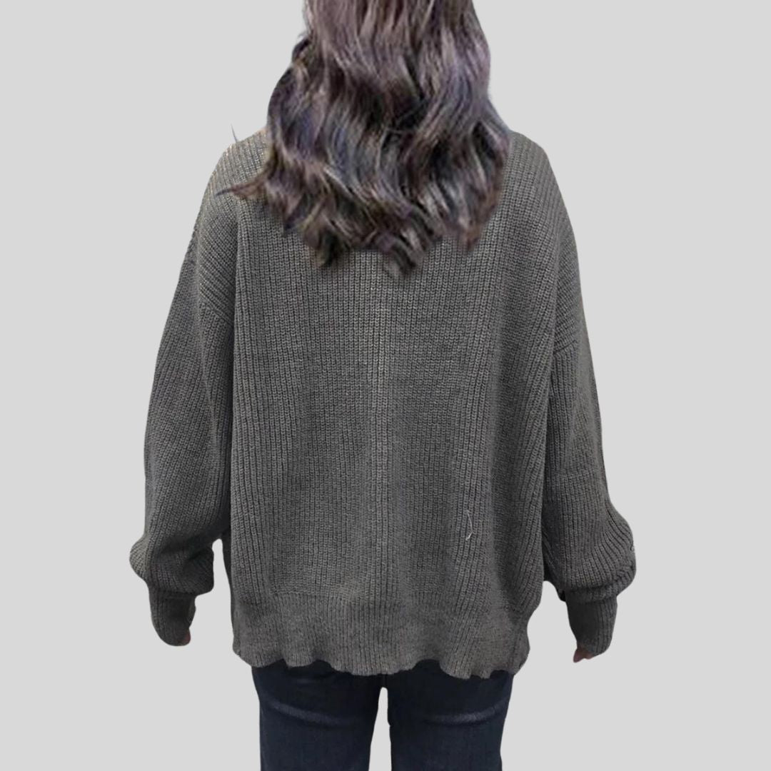 Cardigan with drawstring at the front