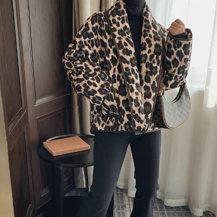 Leopard luxury coat