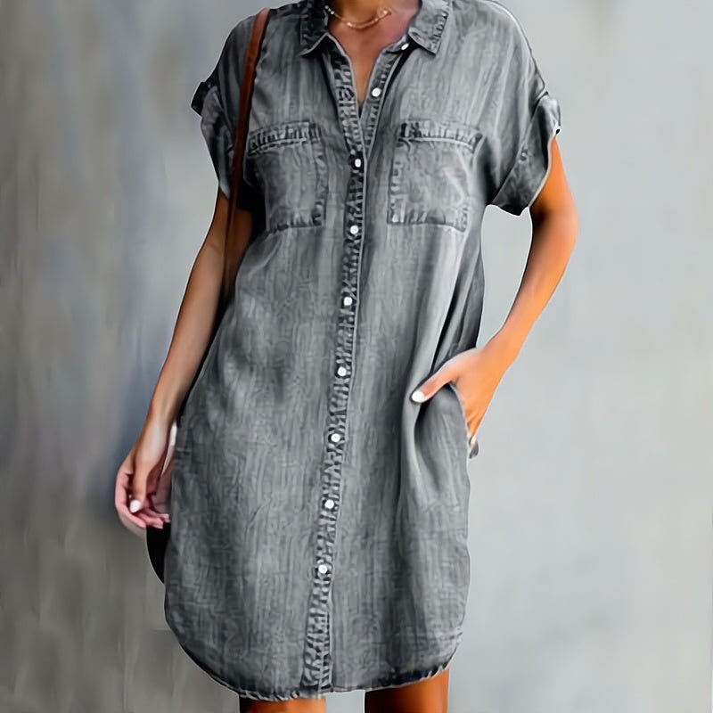 Modern short denim dress