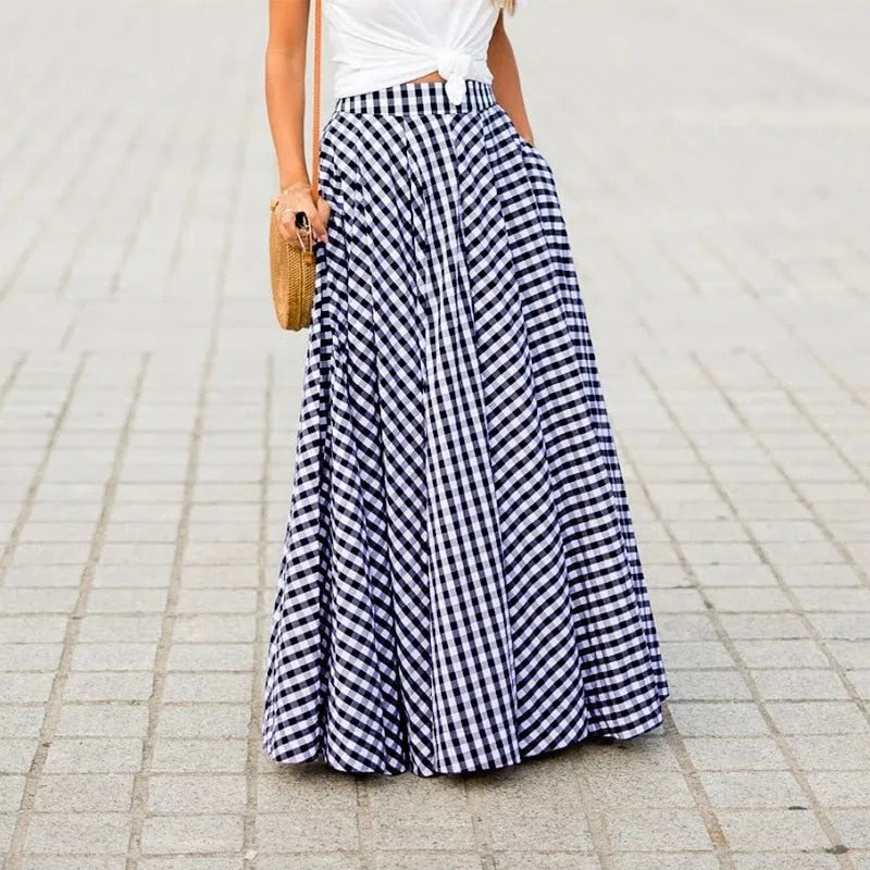 Maxi skirt with high waistband