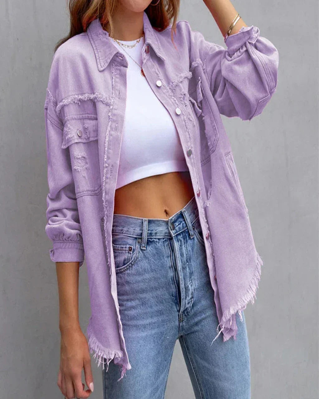 Ripped denim jacket