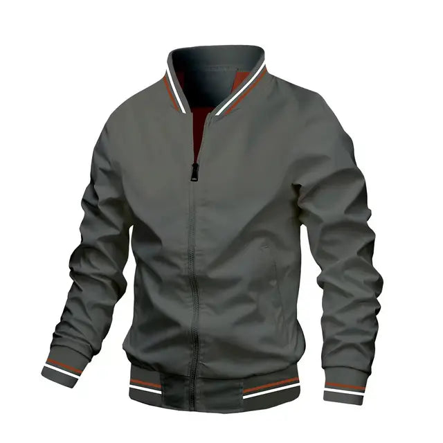 Sport style windproof striped transition jackets mens