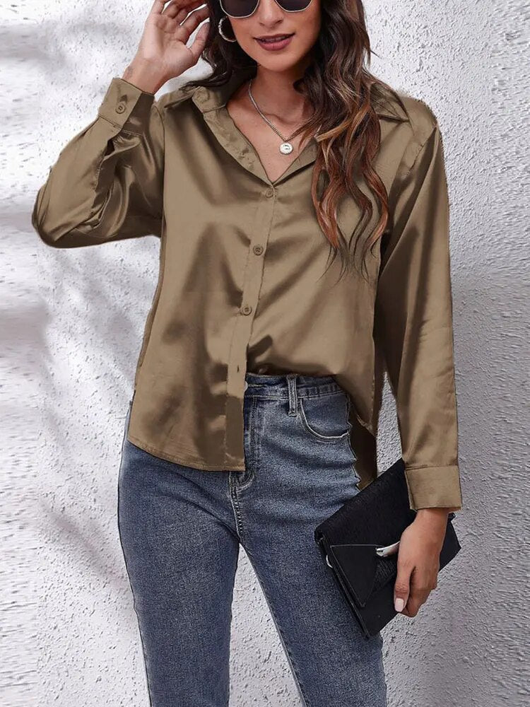 Ladies satin blouse elegant