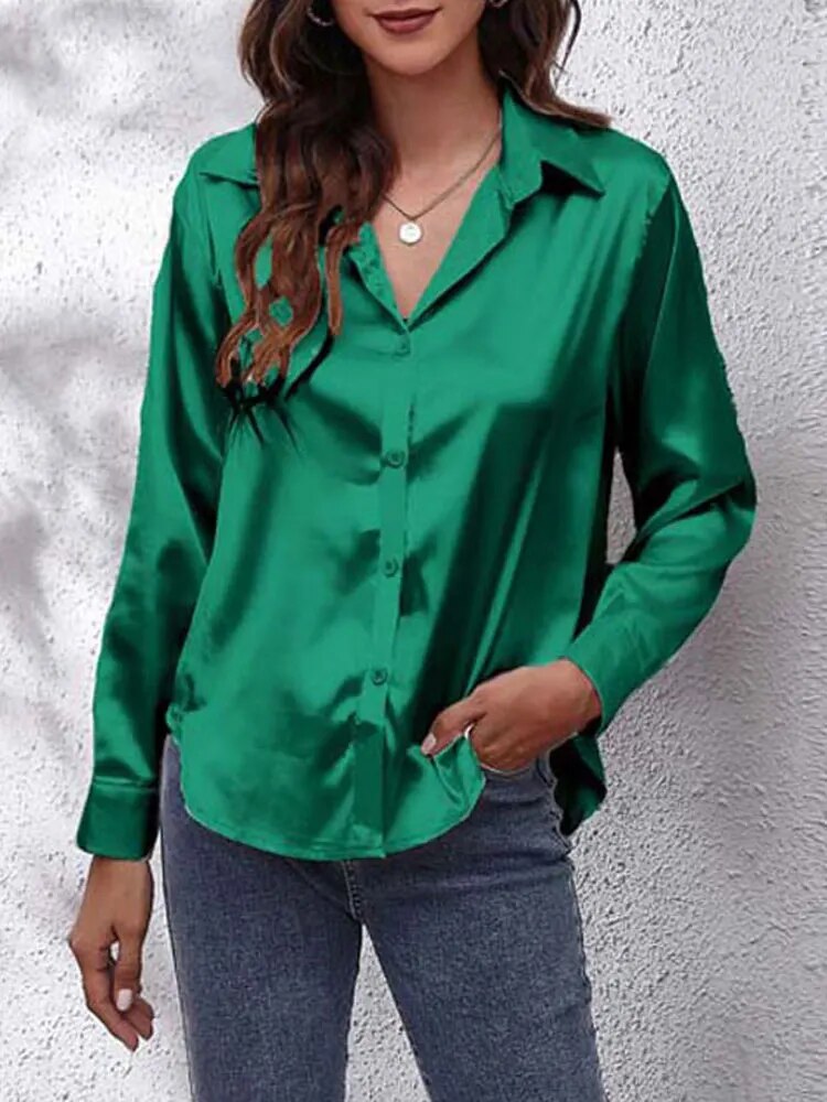 Ladies satin blouse elegant