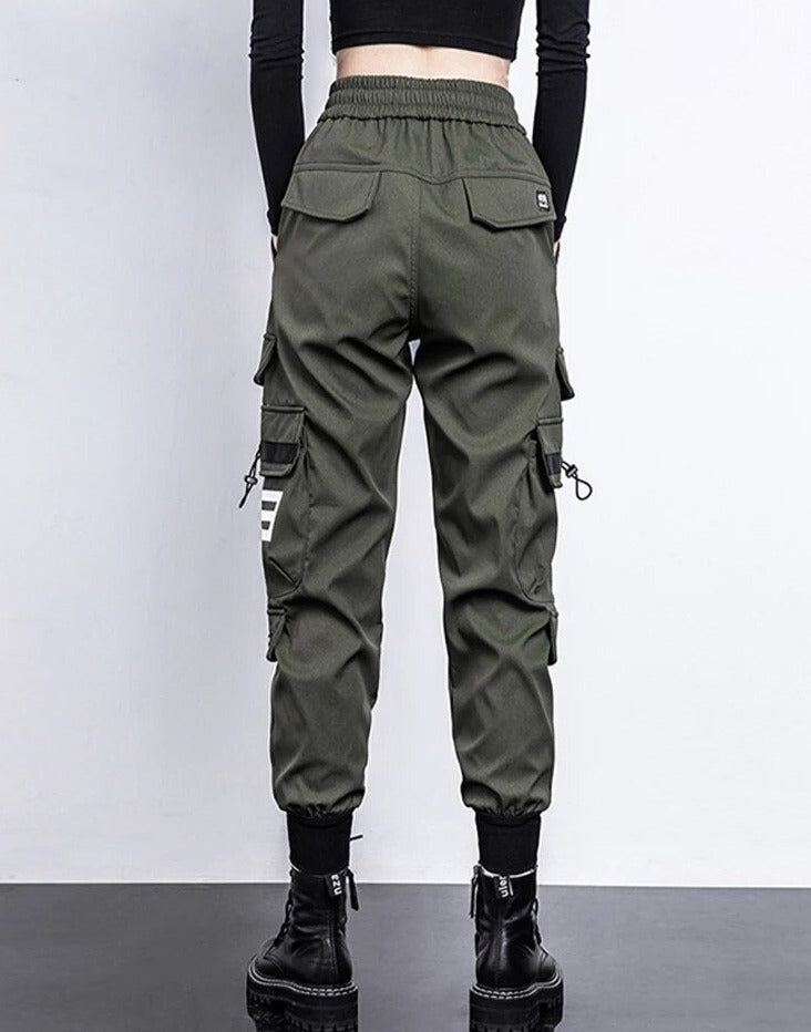 Women's High Waist Cargo Trousers