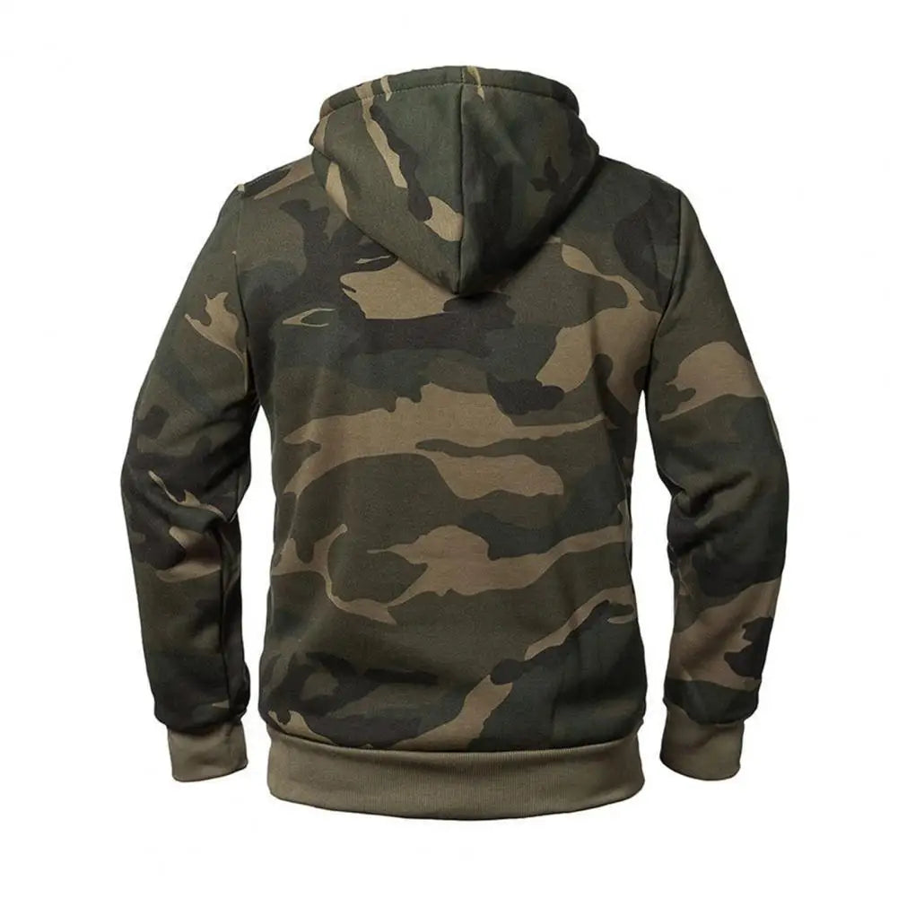 Hoodie with camouflage pattern sleeves