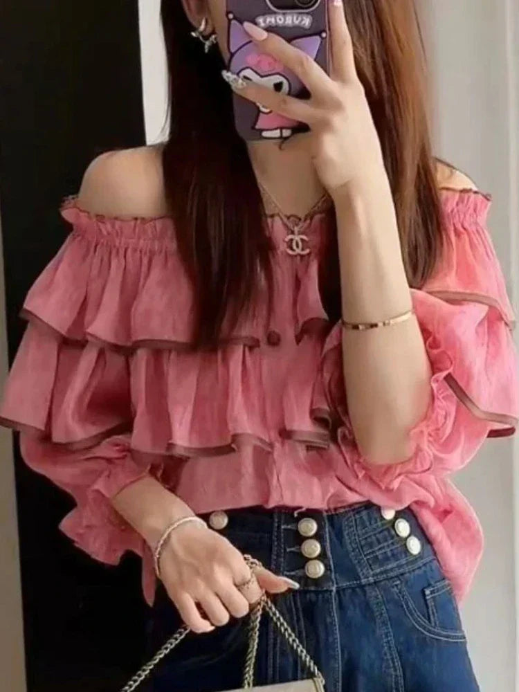 French-style blouse with frill