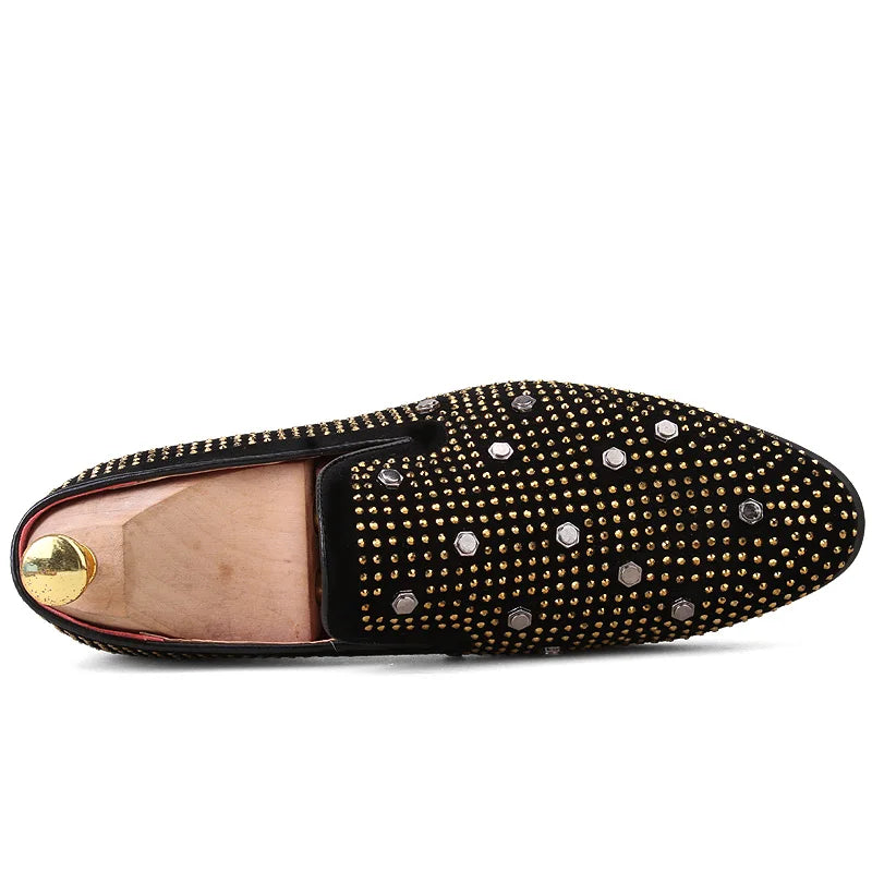 Luxurious loafers with stud embellishments