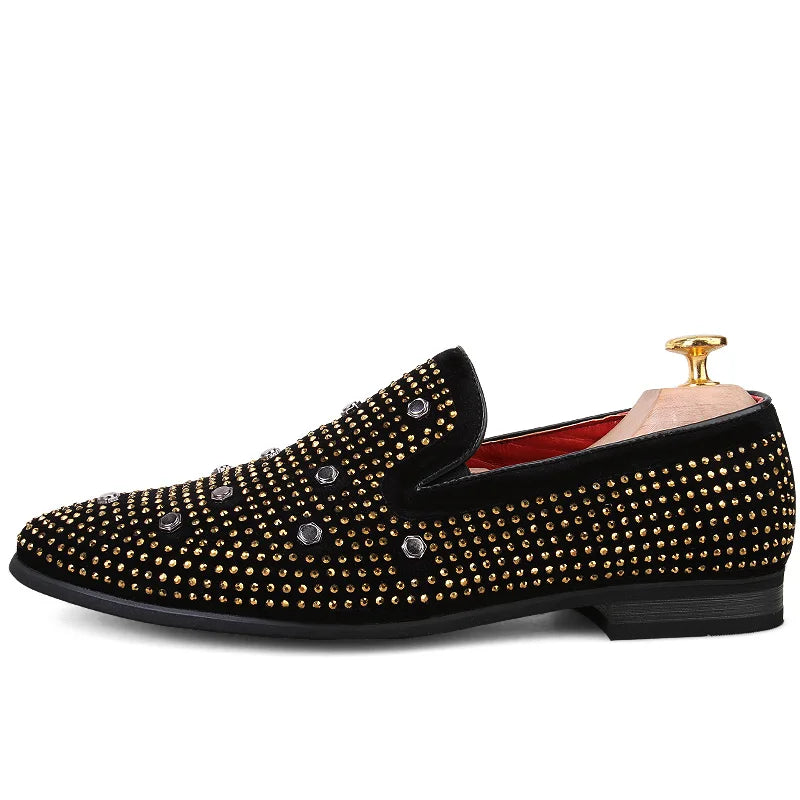 Luxurious loafers with stud embellishments