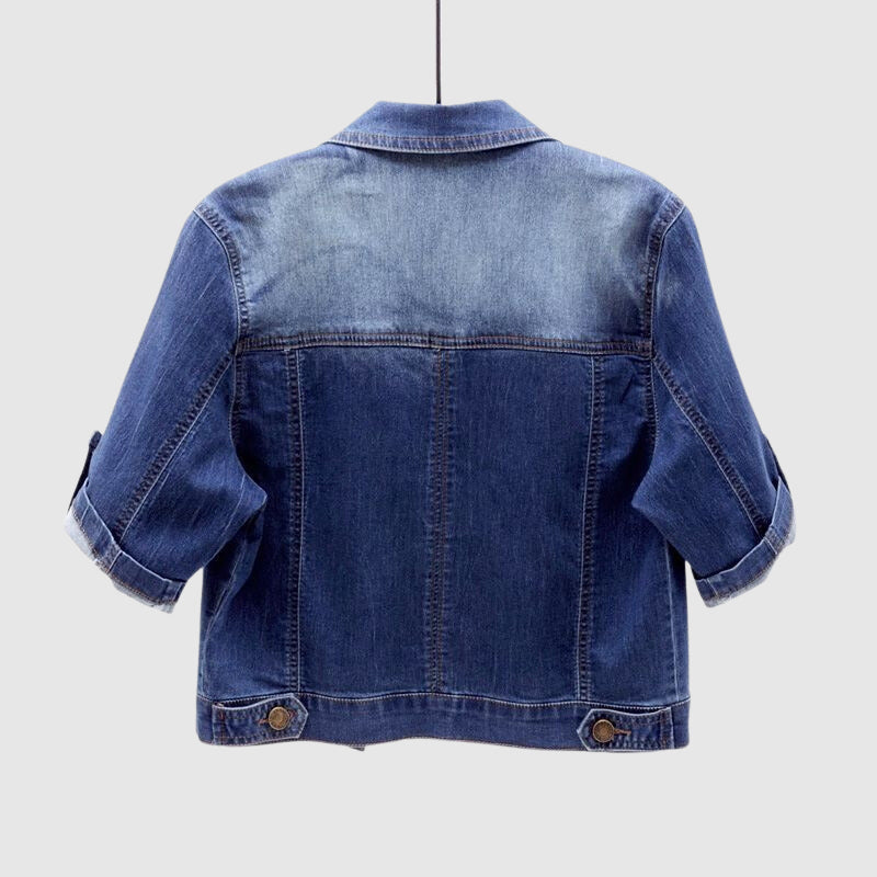 Women's Short Sleeve Denim Jacket - Stylish, Versatile Design - Ideal for Casual Outfits & Everyday Wear