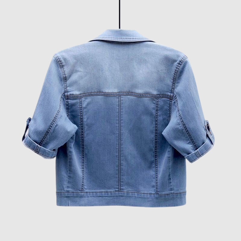 Women's Short Sleeve Denim Jacket - Stylish, Versatile Design - Ideal for Casual Outfits & Everyday Wear