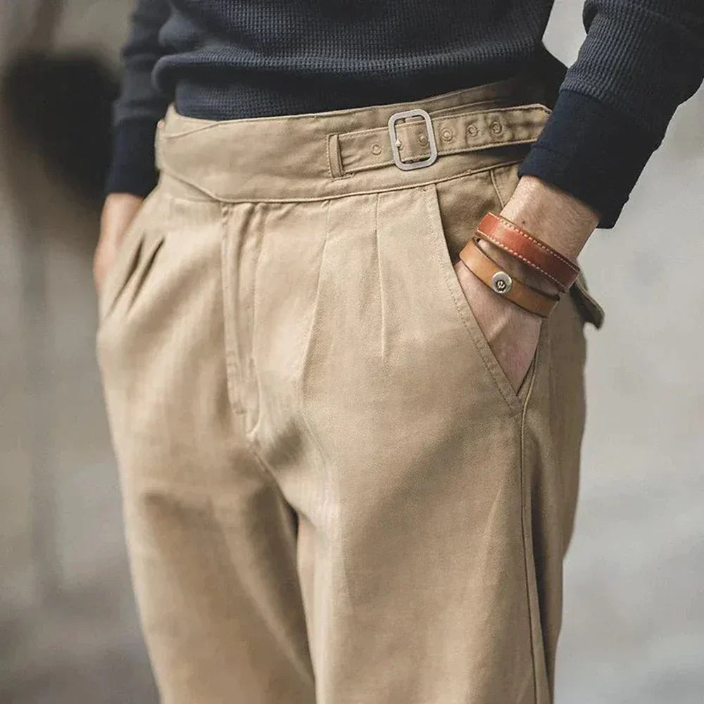 Gurkha Trousers With Pleated Front