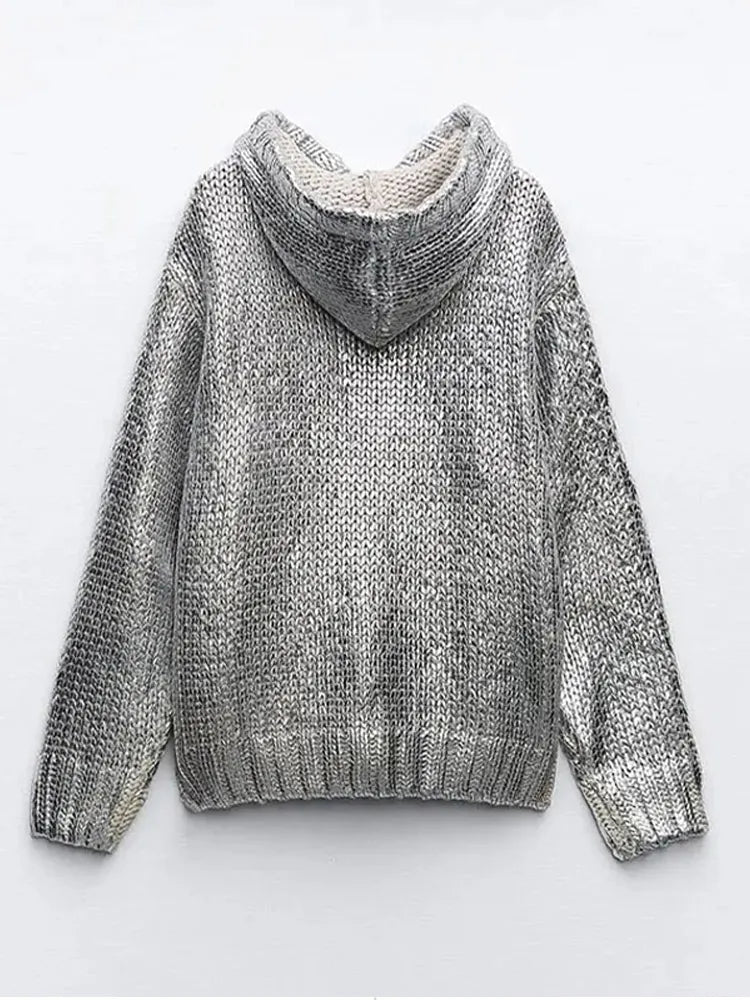 Silver Metallic Hoodie