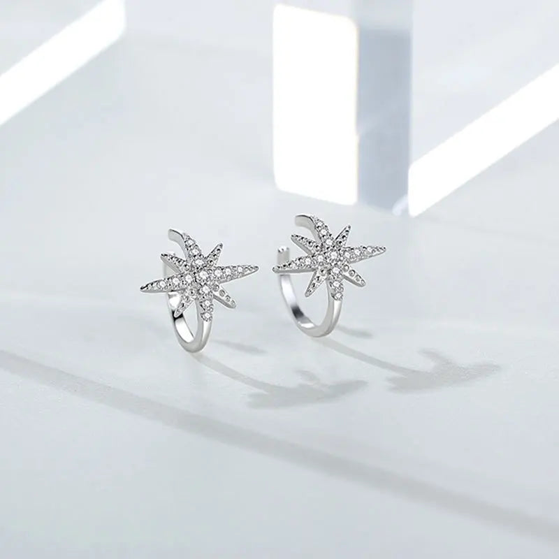 Starburst stud earrings with rhinestone