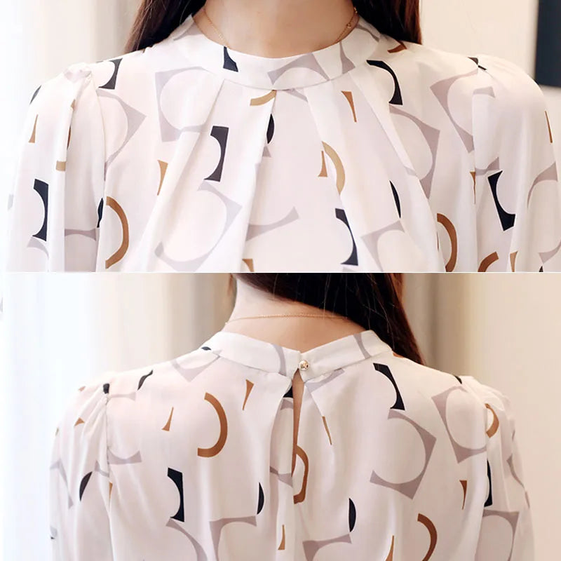 Chiffon blouse with summer print