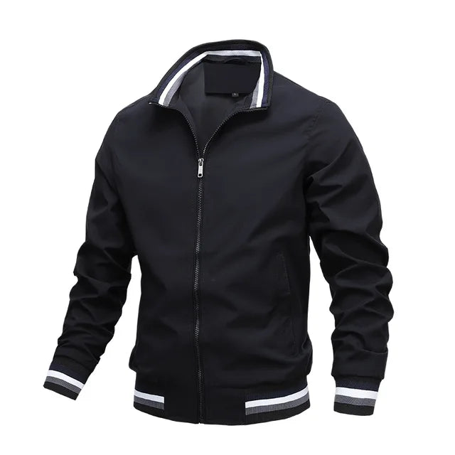 Blue striped windproof transition jackets for men