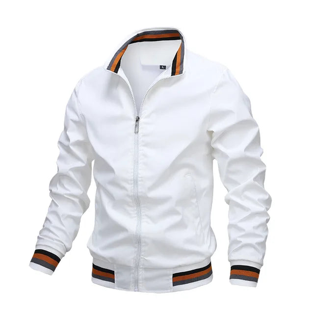 Blue striped windproof transition jackets for men