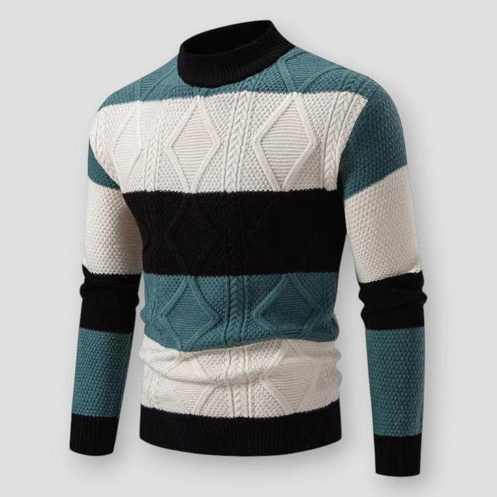 Men - Mock Neck Sweater - Cozy Knit - Stylish and Comfortable Pullover for Everyday Wear