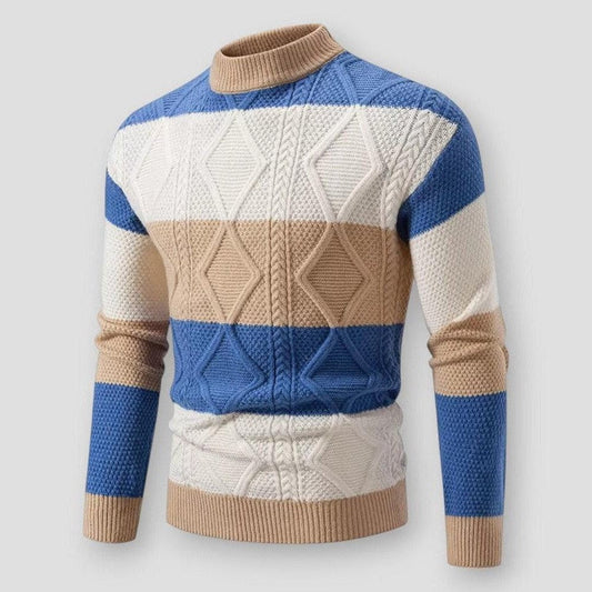 Men - Mock Neck Sweater - Cozy Knit - Stylish and Comfortable Pullover for Everyday Wear