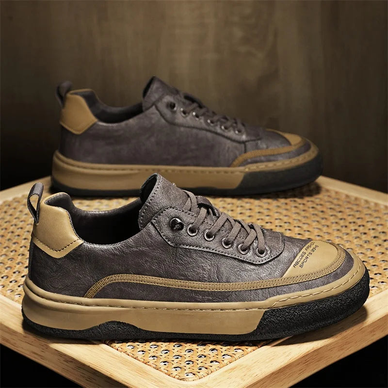 Robust casual sneakers with contrast stitching