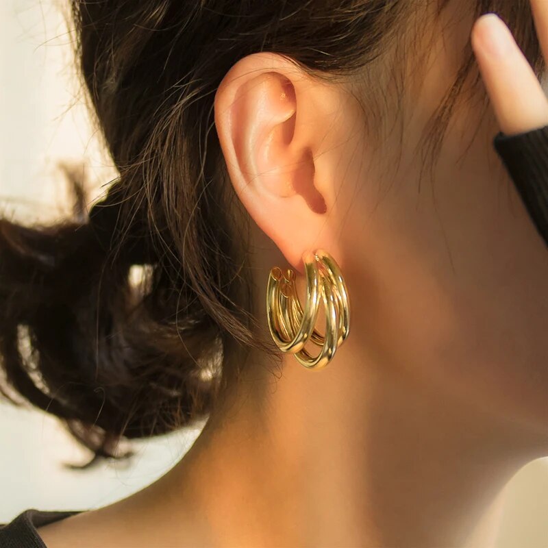 3 Golden Earrings