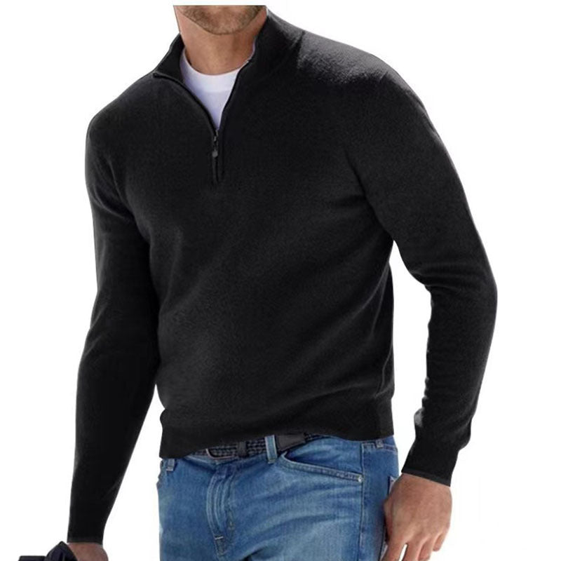 Exquisite men's jumper with three-quarter zip