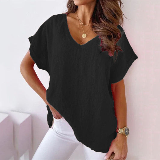 V-neck shirt with batwing sleeves