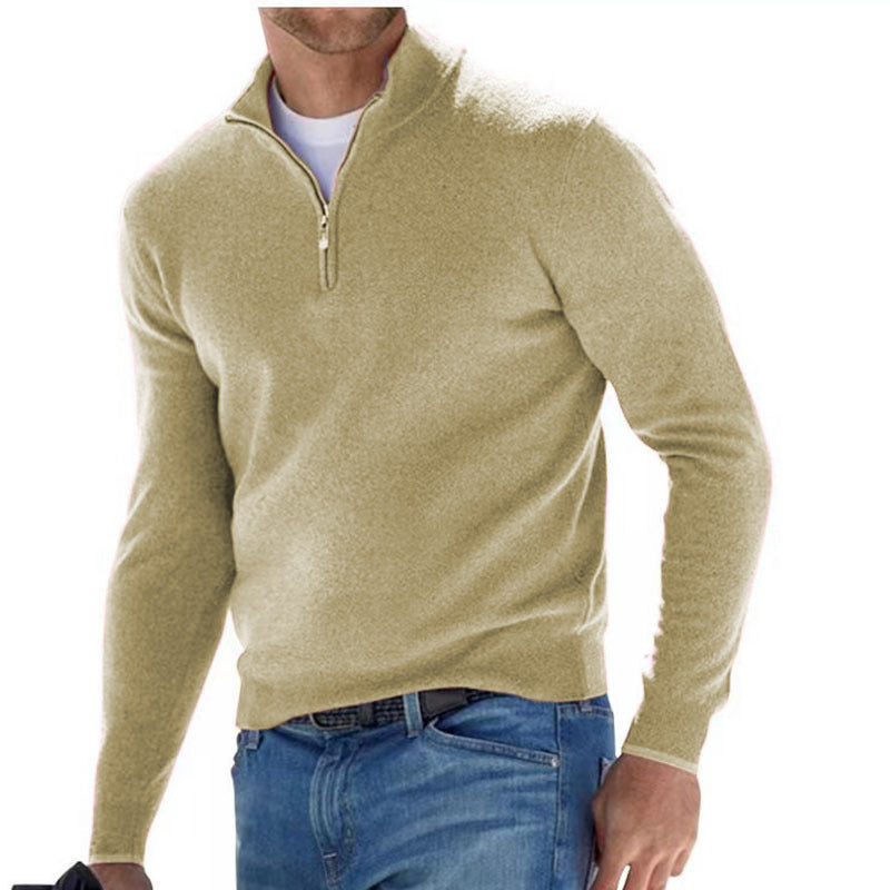 Exquisite men's jumper with three-quarter zip