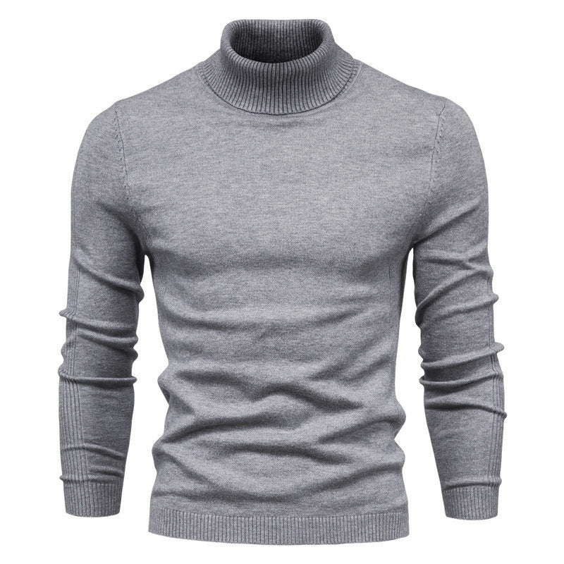 Men - Turtleneck Jumper - Cozy Knit - Stylish Khaki for Fall & Winter Fashion