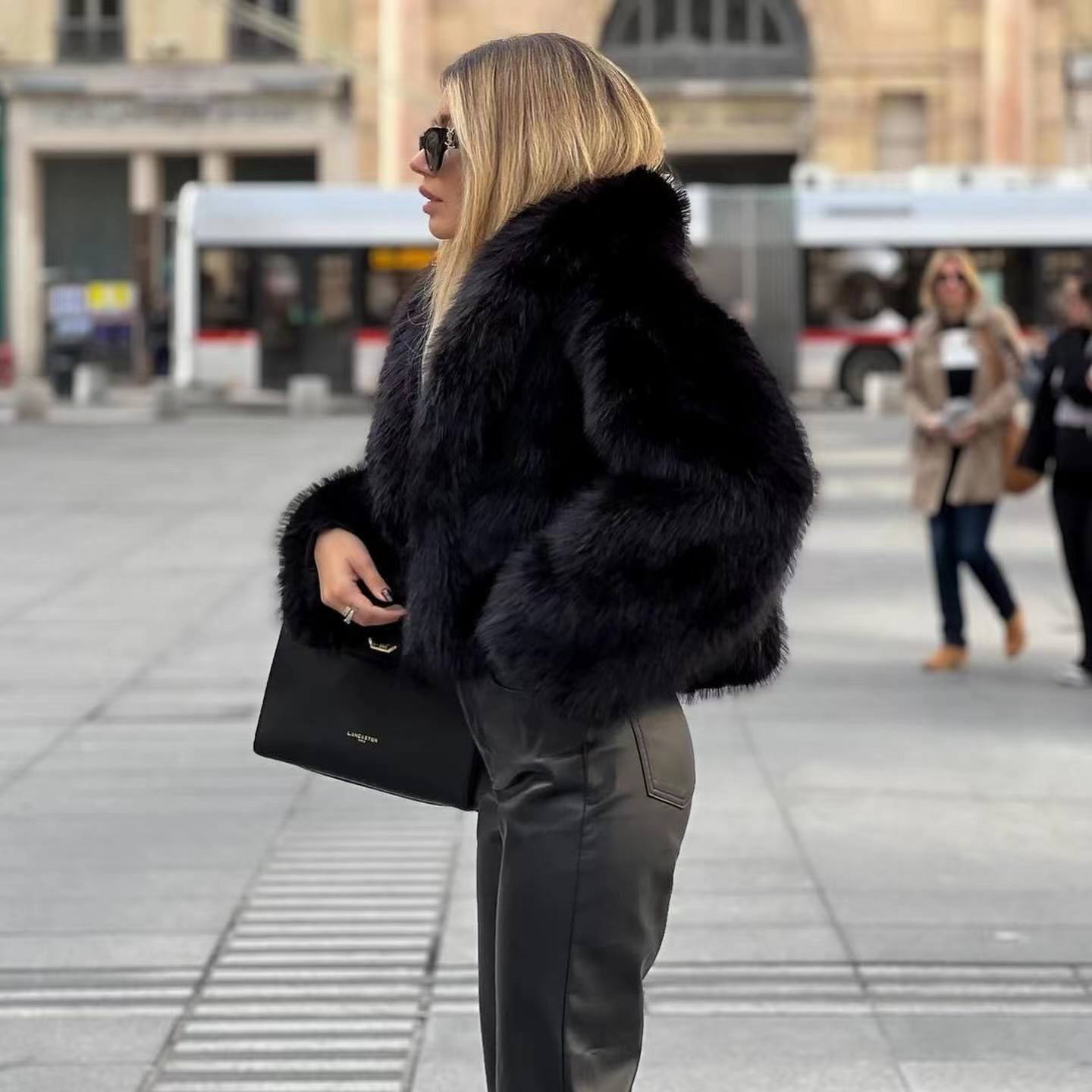 Elegant faux fur jacket