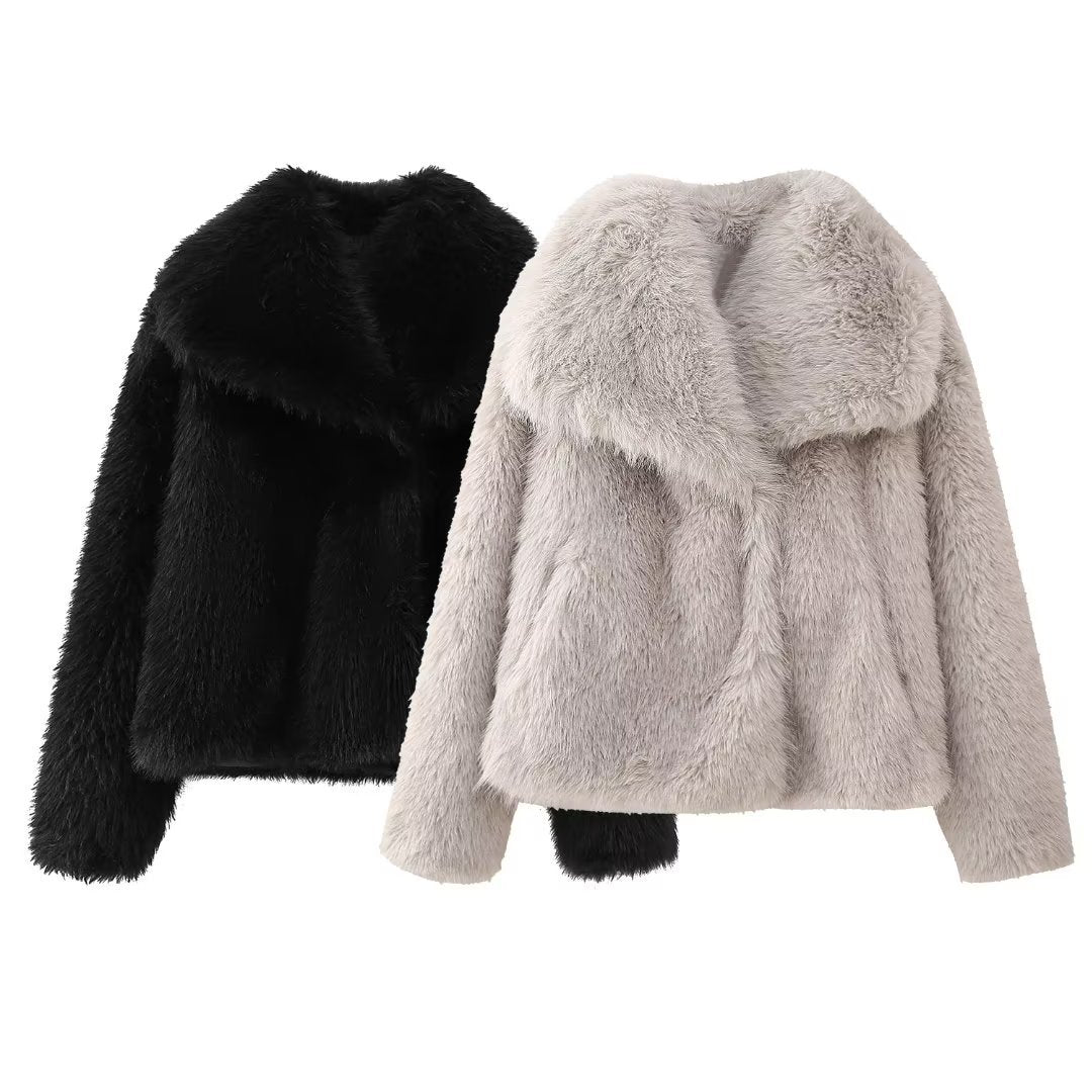 Elegant faux fur jacket