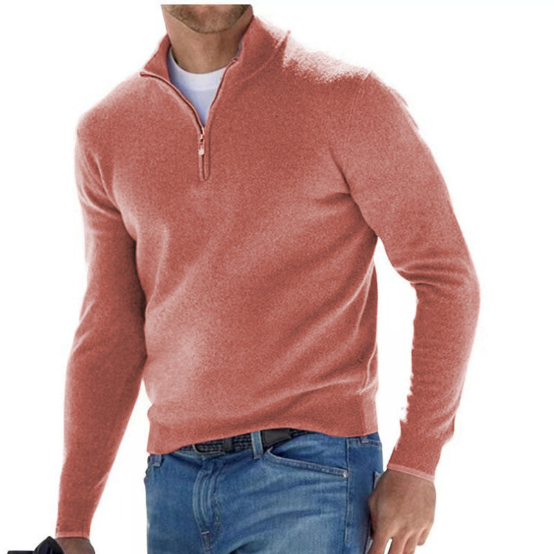 Exquisite men's jumper with three-quarter zip