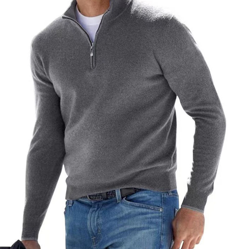 Exquisite men's jumper with three-quarter zip