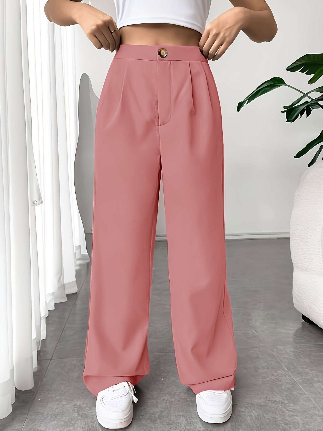 Women - Wide Trousers - Soft Comfortable Fabric - Trendy Fashionable Wide Pants for Everyday Style