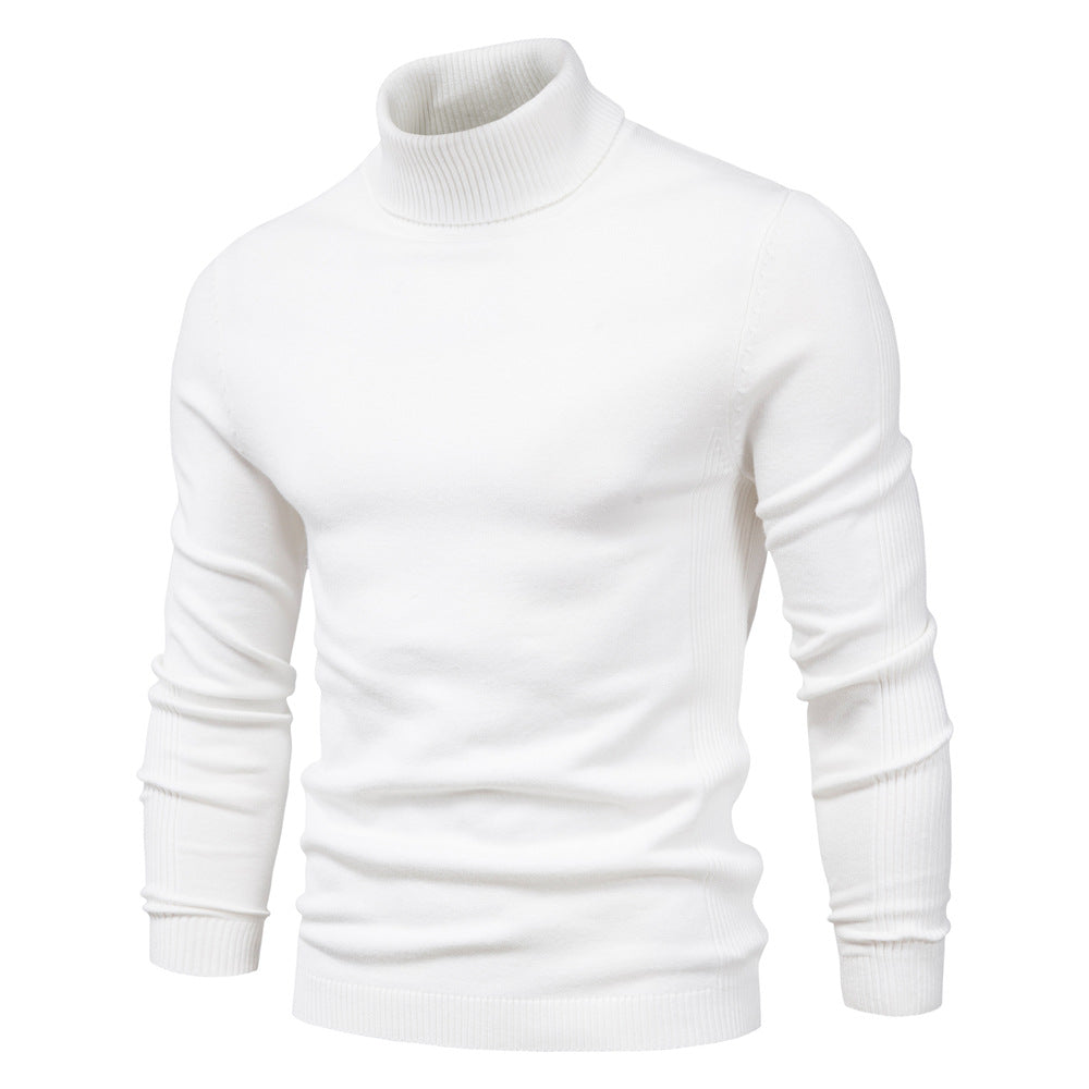 Men - Turtleneck Jumper - Cozy Knit - Stylish Khaki for Fall & Winter Fashion