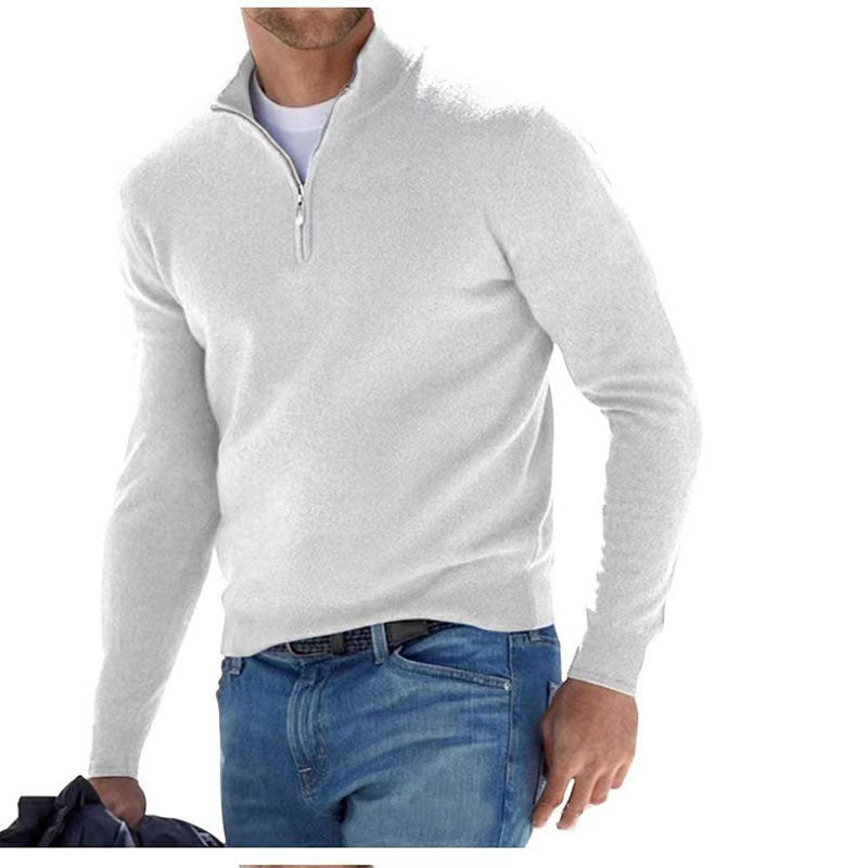 Exquisite men's jumper with three-quarter zip