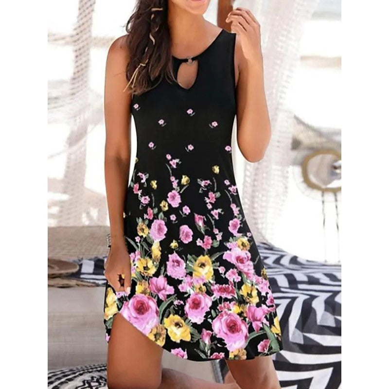 Modern womenswear Sleeveless printed dress