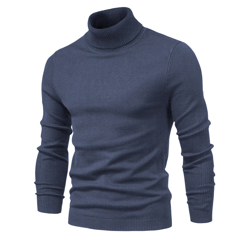 Men - Turtleneck Jumper - Cozy Knit - Stylish Khaki for Fall & Winter Fashion