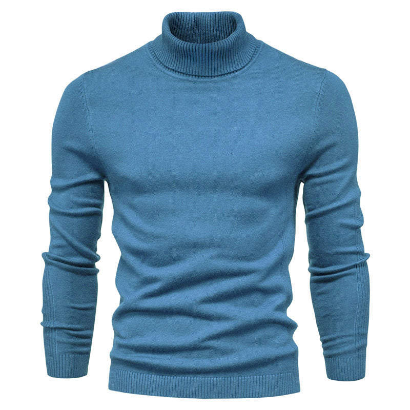 Men - Turtleneck Jumper - Cozy Knit - Stylish Khaki for Fall & Winter Fashion