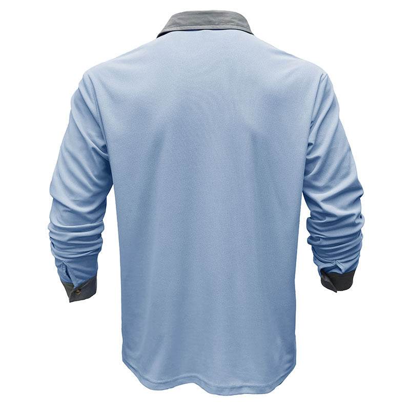 Men's long-sleeved polo shirt with lapels