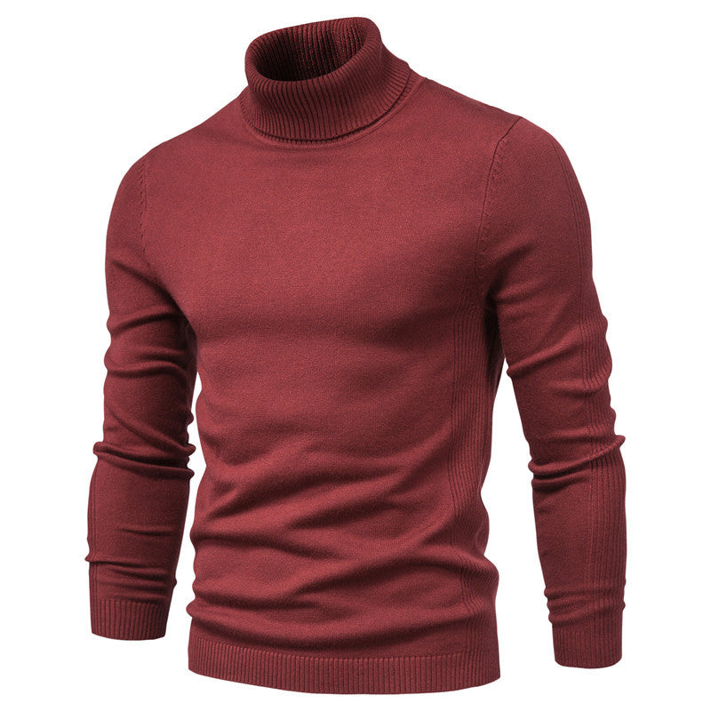 Men - Turtleneck Jumper - Cozy Knit - Stylish Khaki for Fall & Winter Fashion