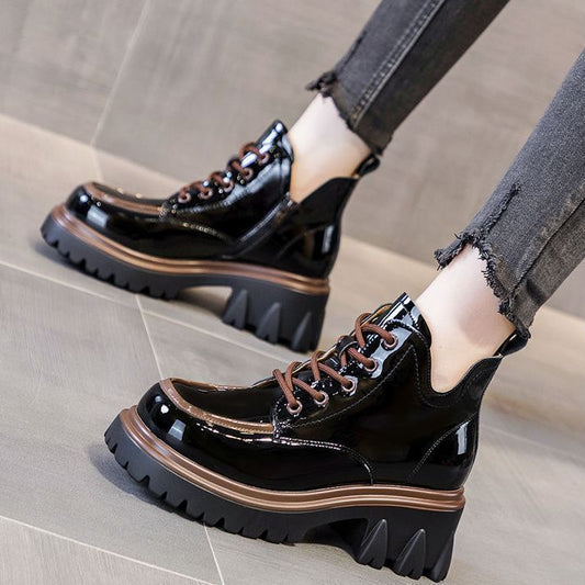 Glossy Ankle Boots