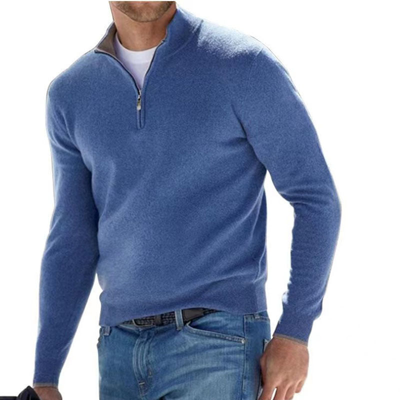 Exquisite men's jumper with three-quarter zip