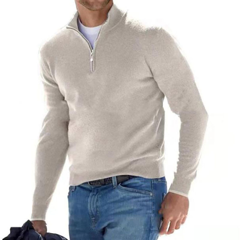 Exquisite men's jumper with three-quarter zip