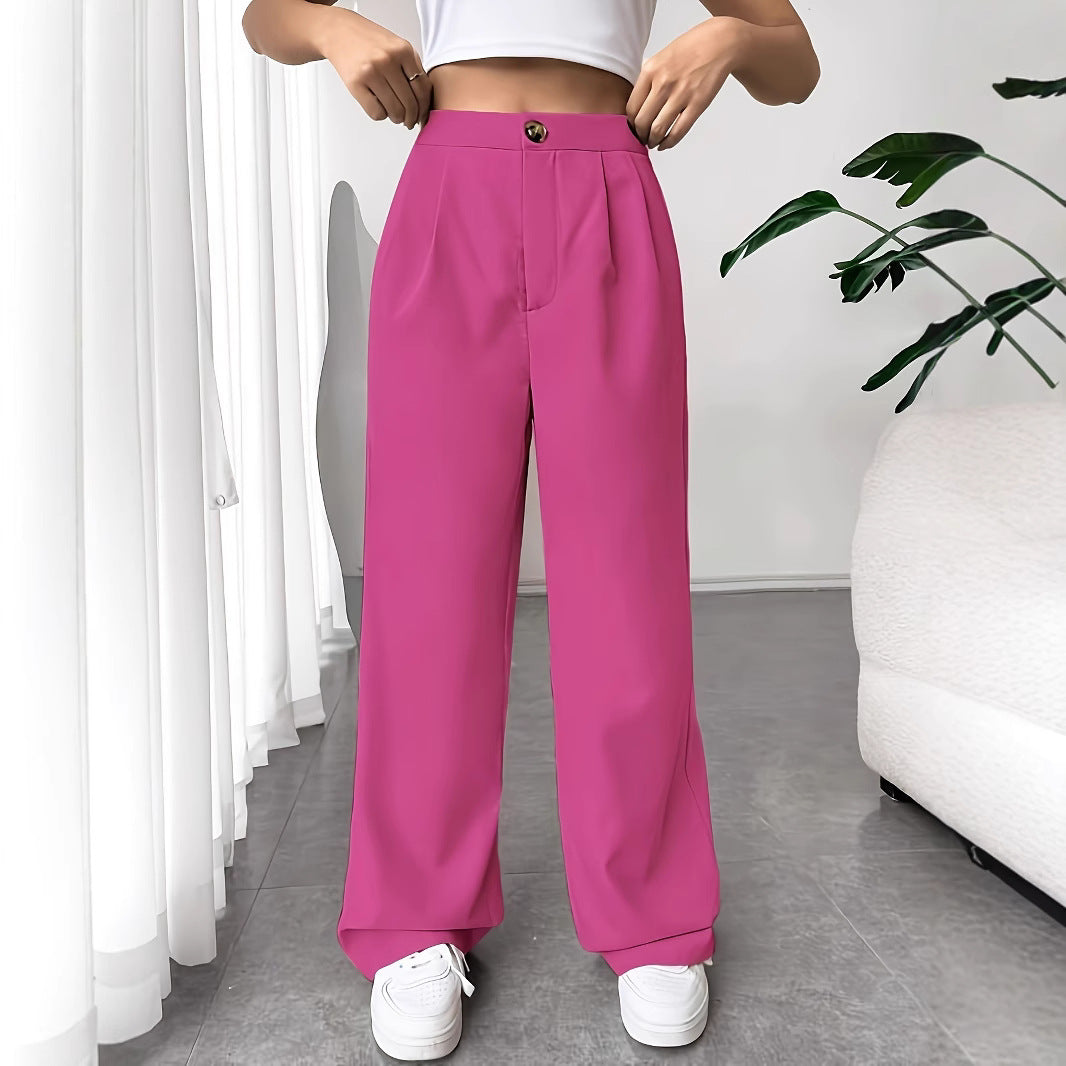 Women - Wide Trousers - Soft Comfortable Fabric - Trendy Fashionable Wide Pants for Everyday Style