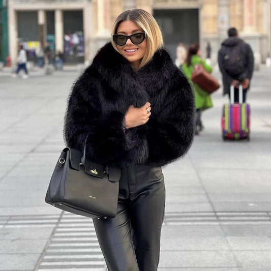 Elegant faux fur jacket